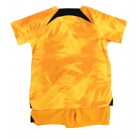 Nederländerna Replika babykläder Hemmaställ Barn VM 2022 Kortärmad (+ korta byxor)